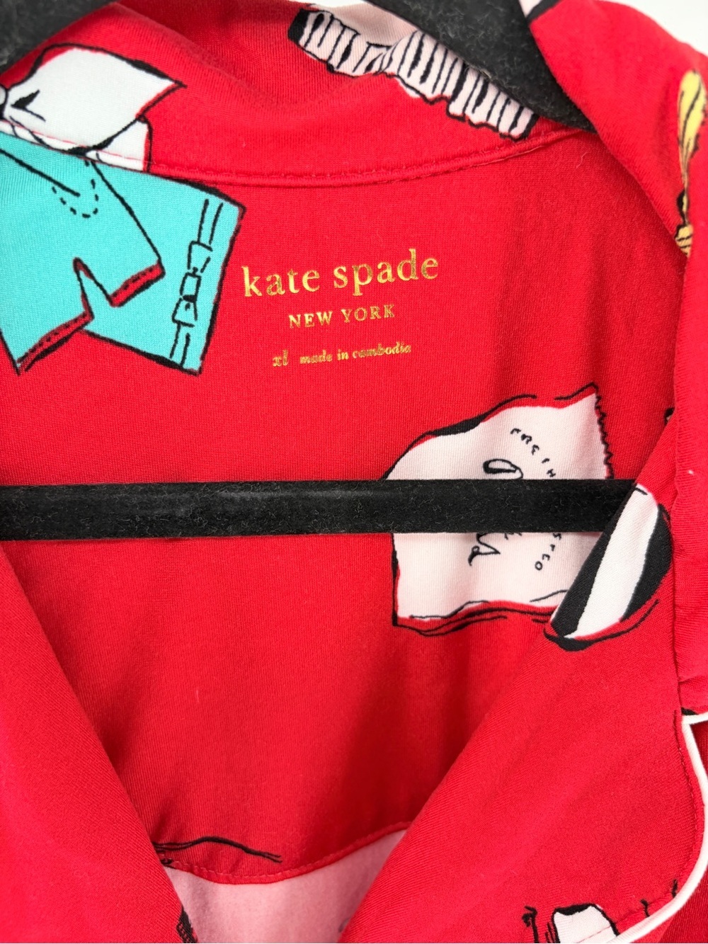Kate Spade New York "Things We Love" Pajama Top XL Top Only - Picture 2 of 7
